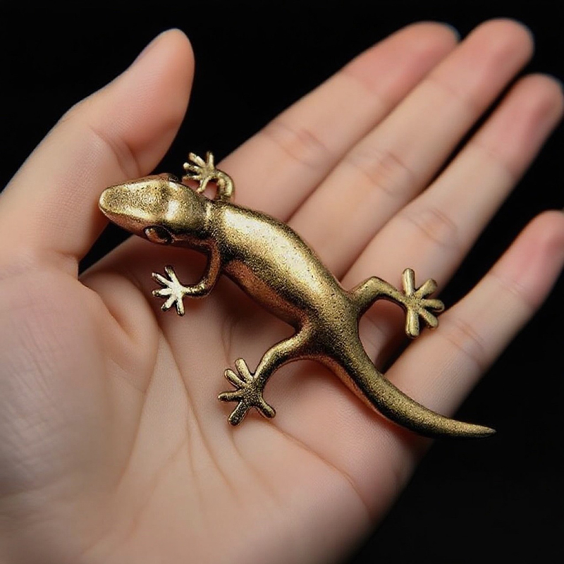 Home Office Gadgets - El yapımı Bronz Retro Gecko Kertenkele
